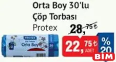 PROTEX ORTA BOY 30'LU ÇÖP TORBASI